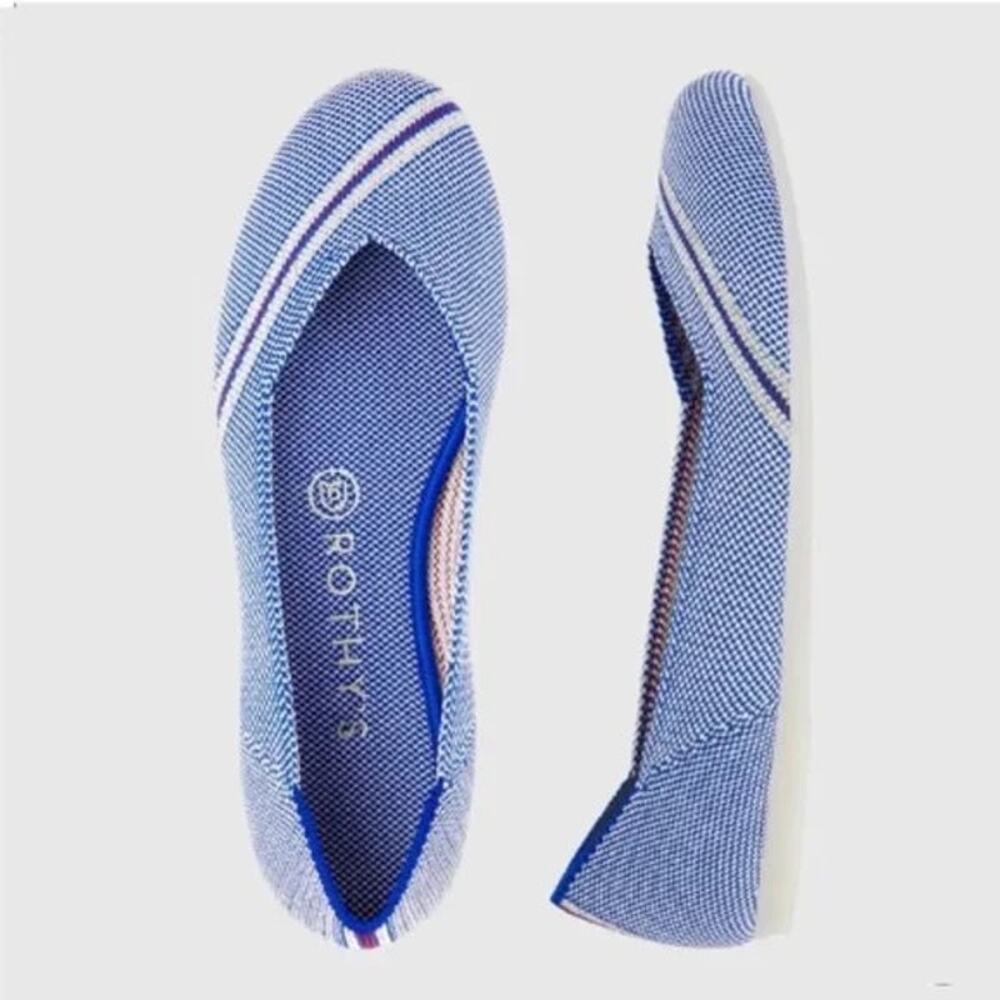 Rothy's Reflective Stripe Flats Retired Women’s Size 6